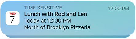 Image of Calendar app push notification