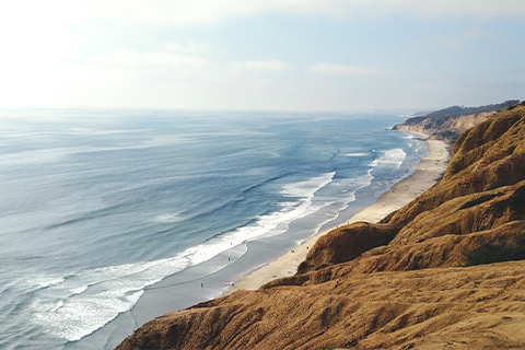 Paisagem costeira em San Diego, na Califórnia.