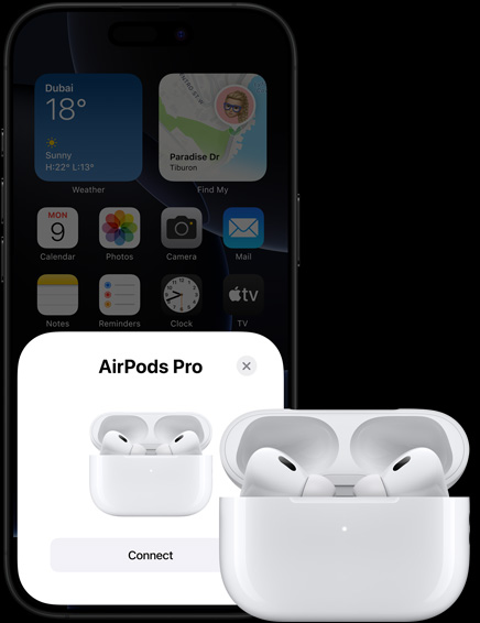 Demonstration of the Continuity feature with iPhone and AirPods.