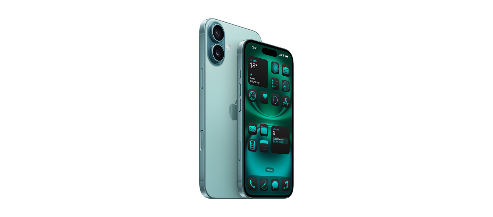 6.7 inch iPhone 16 Plus & 6.1 inch iPhone 16 in Teal