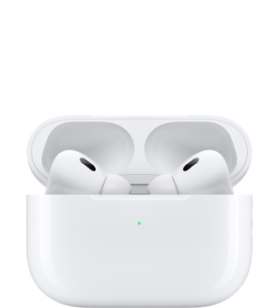 AirPods Pro в кутия зарядно с отворен капак.