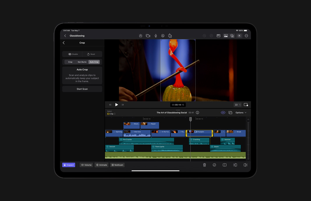 Adjusting aspect ratio of footage in Final Cut Pro for iPad on iPad Pro