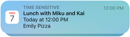 Image of Calendar app push notification