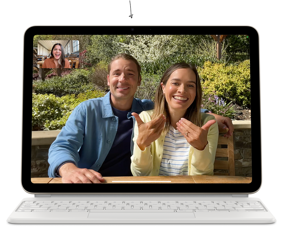 FaceTime-puhelu iPad Airissa, näkyvillä etukamera