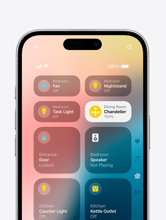 iPhone 16 screen displaying control center